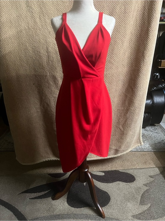 Dress the Population Dresses & Skirts - DRESS THE POPULATION MIDI WRAP WOMENS DRESS SIZE XS